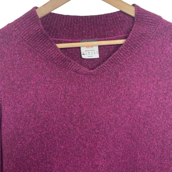 COLUMBIA | XCO Women's Raspberry Red V Neck Long Sleeve Knit Sweater | Size L - Picture 3 of 8